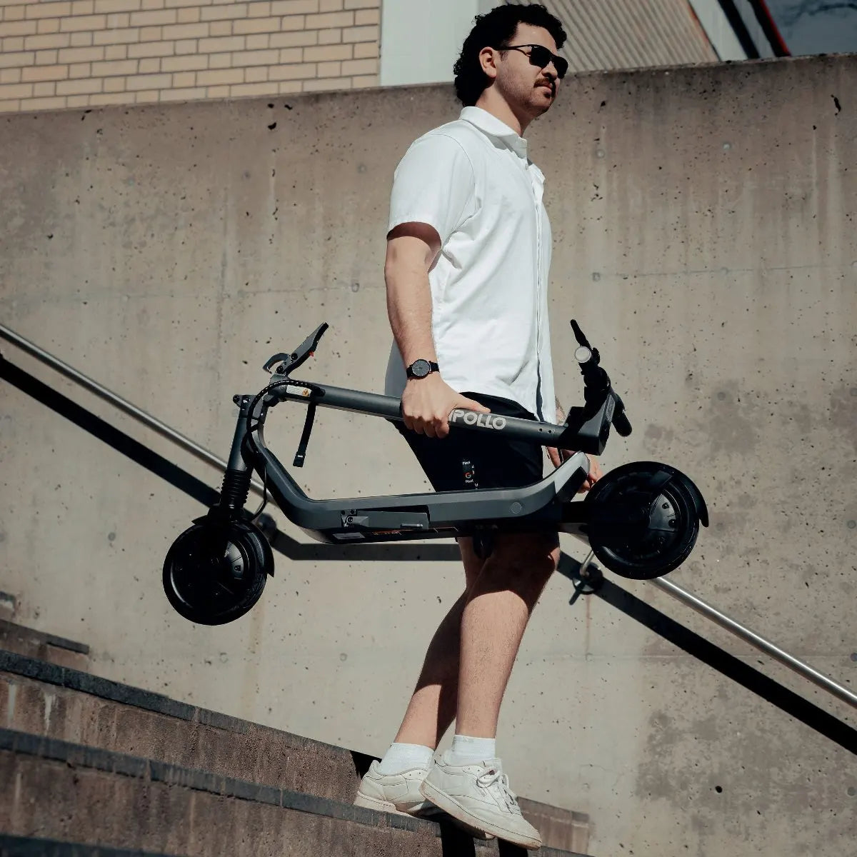 Apollo Go electric scooter, lifestyle photo, Black Friday price $1,299
